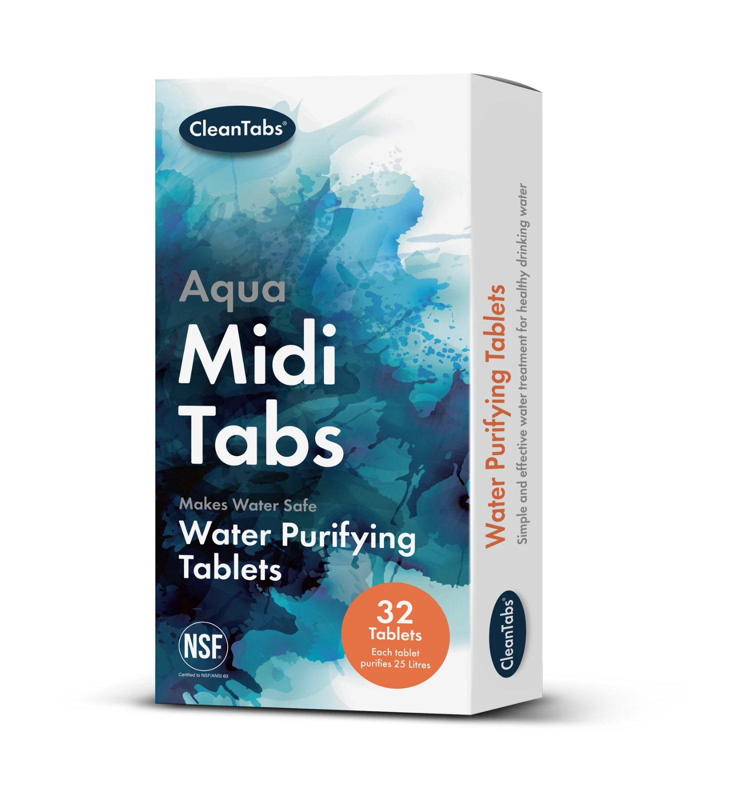 AQUATABS CleanTabs Aqua Midi Tabs - Water Purifier Tablets - 32 pack - Image 1