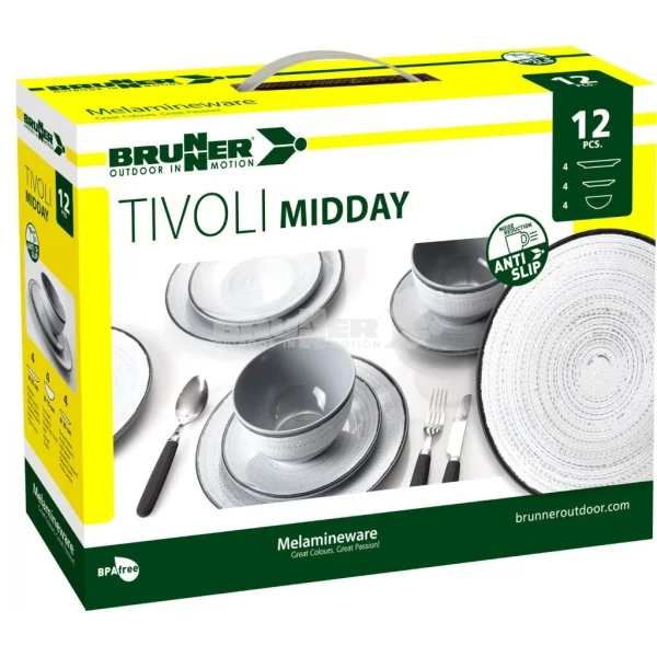 BRUNNER Tivoli Midday Stone Touch Melamine 12pc Dinner Set